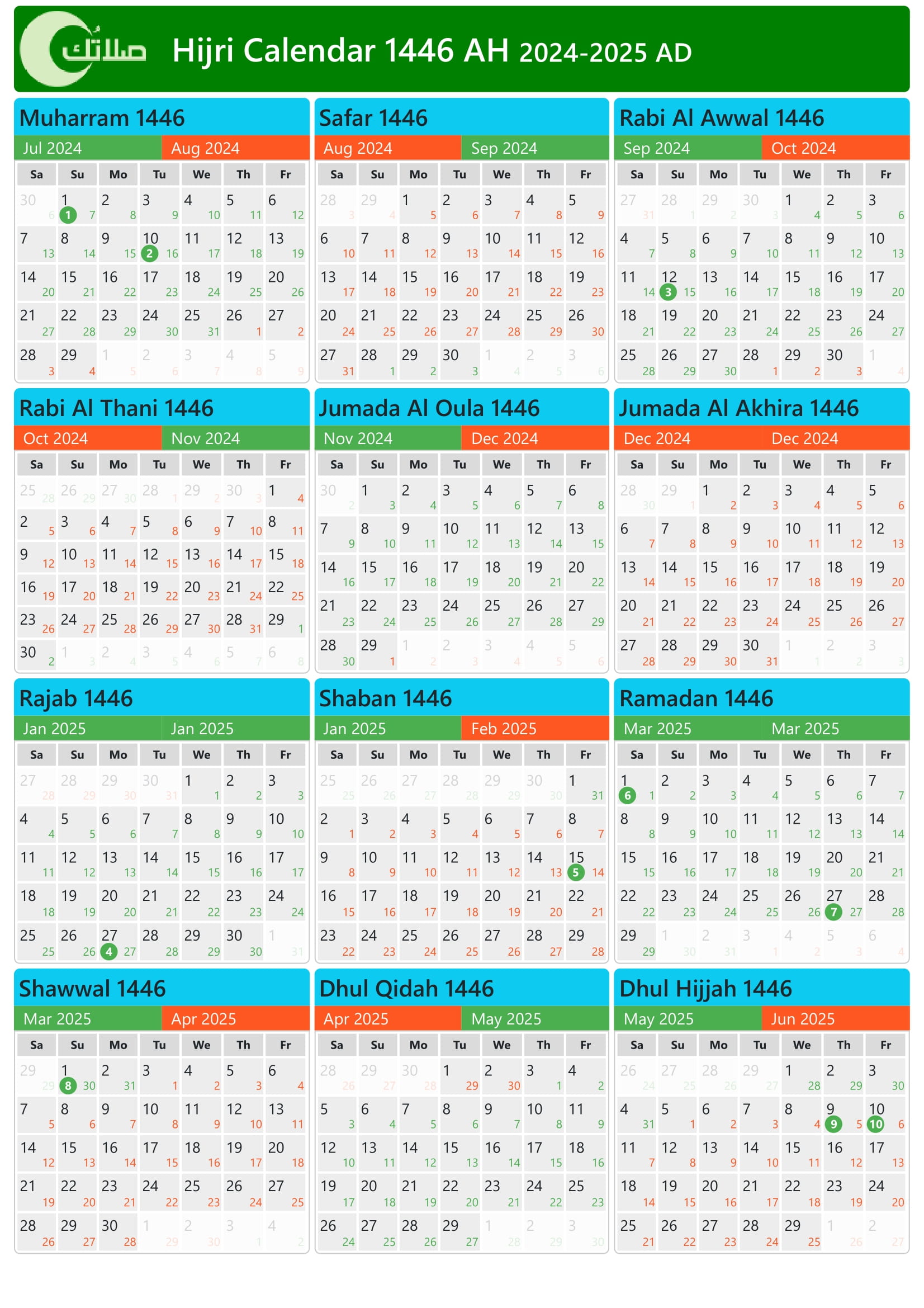 Islamic Calendar In Barbados 1446 2024 2025 Hijri Calendar 