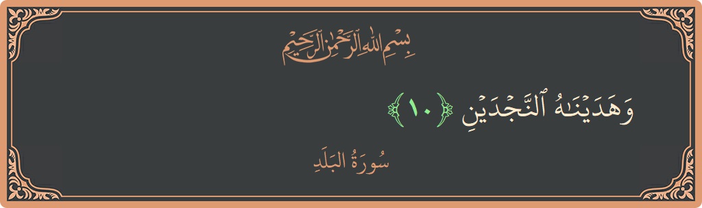 Verse 10 - Surah Al-Balad: (وهديناه النجدين...) - English